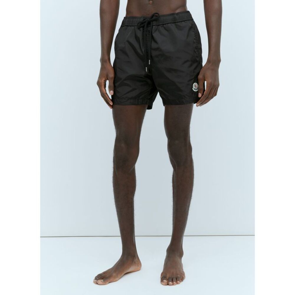 Moncler Men Logo Patch Swim Shorts